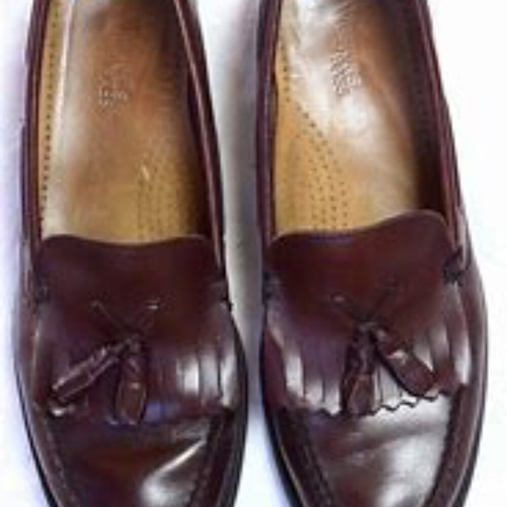 G.H. Bass Men's Brown Lennox Leather Tassel Weejun Moc.Toe Loafers Size 11M  GUC